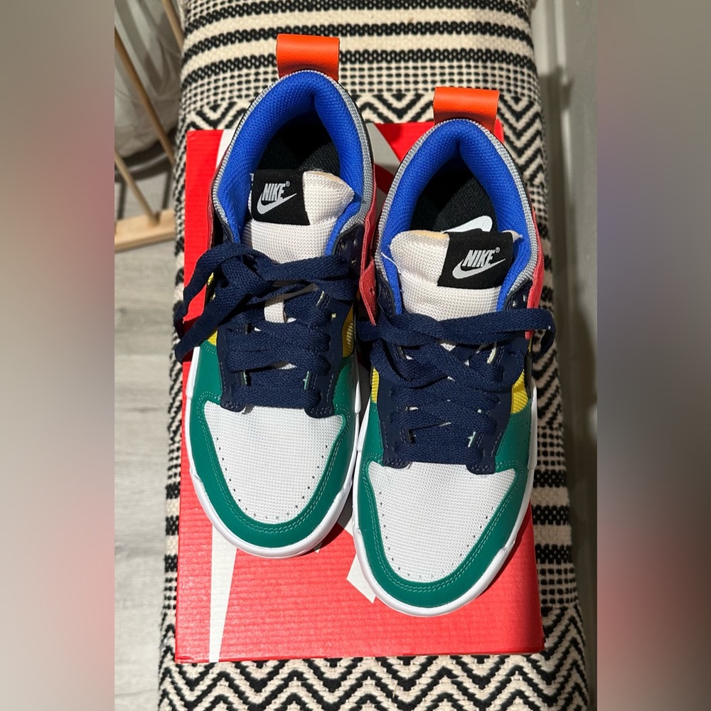 NIKE DUNK LOW DISRUPT Multicolor NWB wmns 7.5 blue green yellow black red grey - Picture 4 of 13